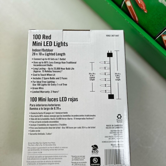 Red LED String Lights-2 boxes NWT - Picture 3 of 4